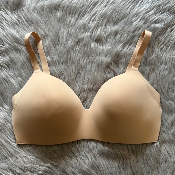 Knix Wireless Lightly Lined Bra Womens Size 36DD Beige Wirefree Back Closure - Picture 1 of 6